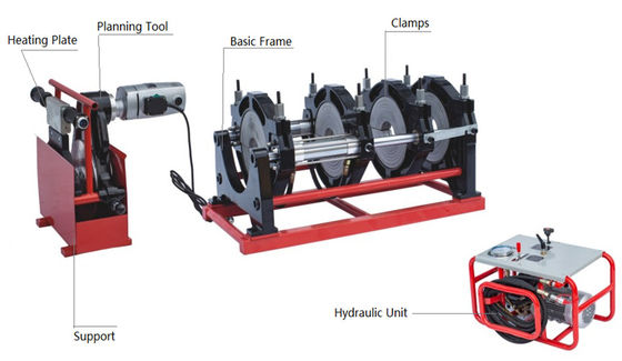 Máquina de solda por fusão de topo em Hdpe portátil junta plástica SHT200-2/4(A) tubo hidráulico